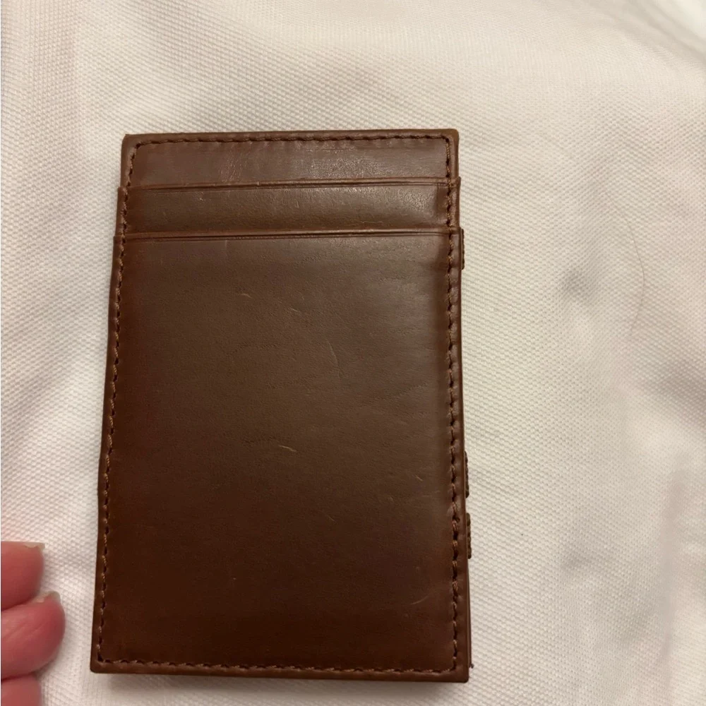 J. Crew Tan Leather Key & Card Holder